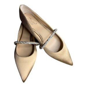Badgley Mischka Jewel Vana Pointed Flats with Embellished Straps